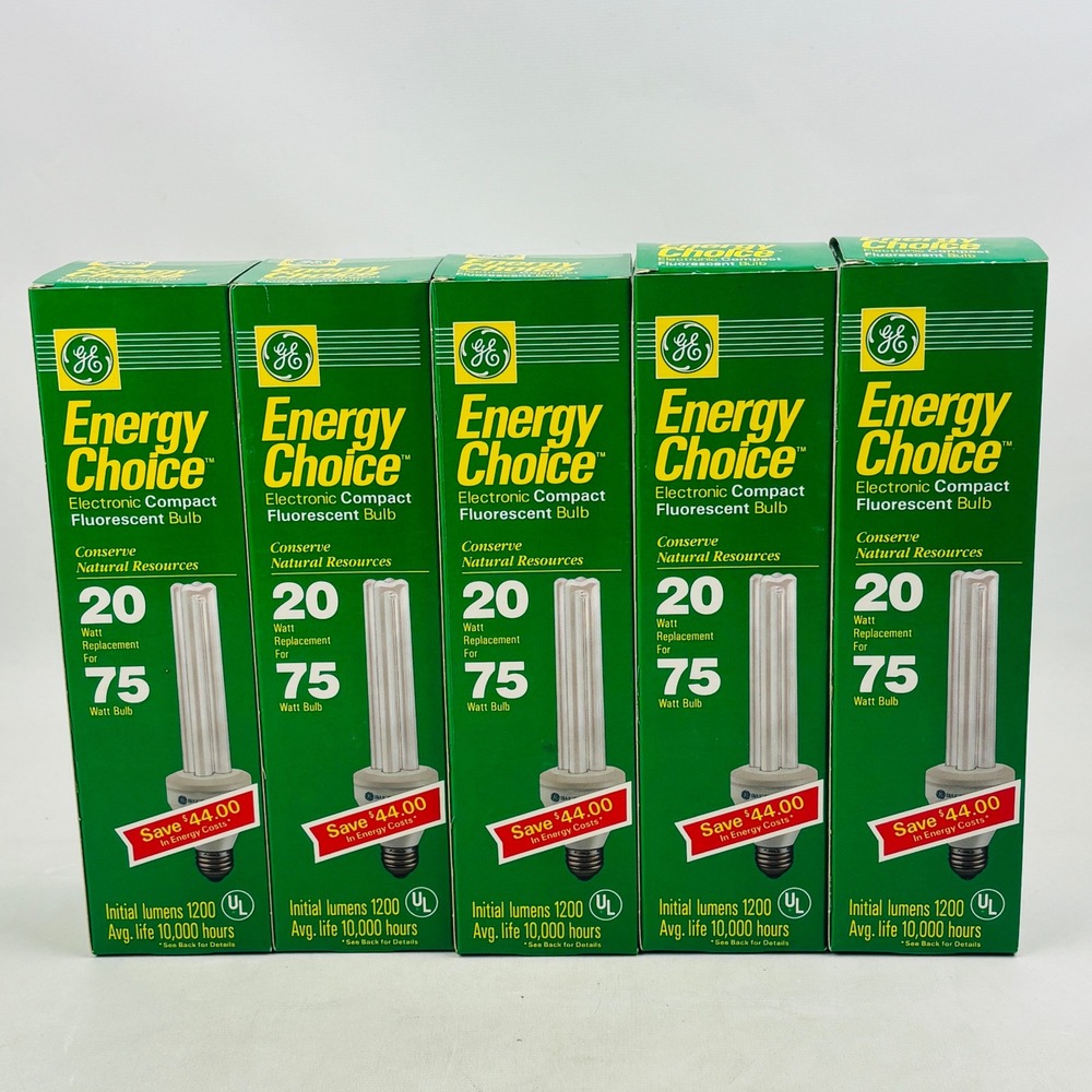 GE Energy Choice 20W Electronic Compact Fluorescent Bulb 75W Replacement 5 Pack